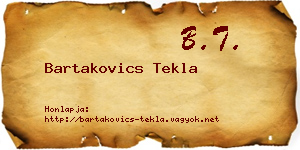 Bartakovics Tekla névjegykártya